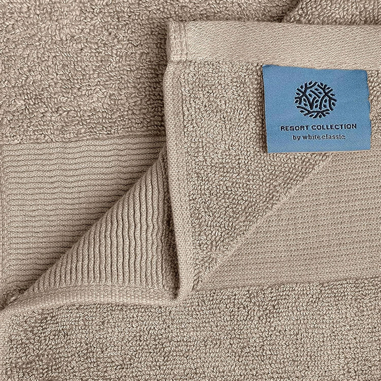 White Classic Resort Collection Soft Bath Sheet Towels | 35x70 Oversize Large Luxury Hotel Plush & Absorbent Cotton Bath Sheet [2 Pack, Taupe]