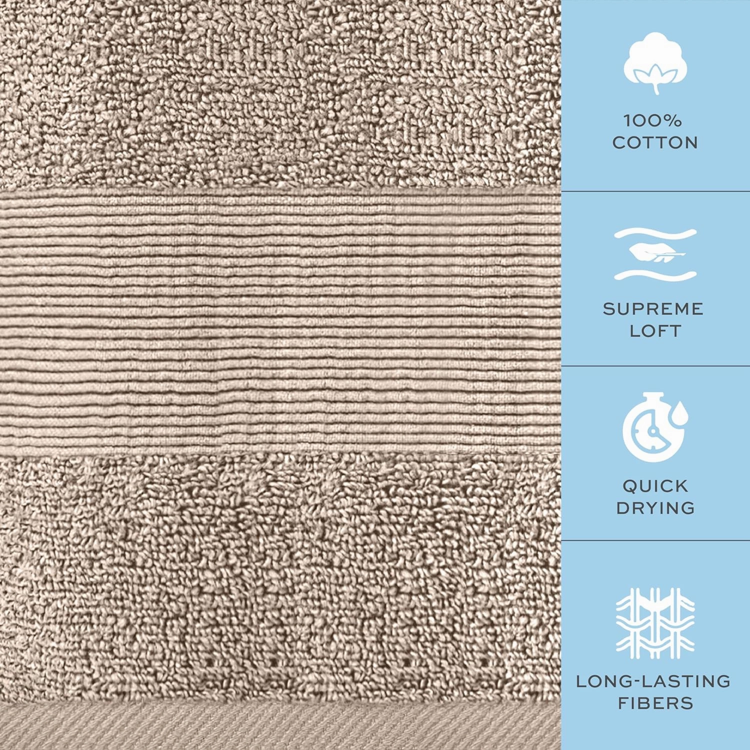 White Classic Resort Collection Soft Bath Sheet Towels | 35x70 Oversize Large Luxury Hotel Plush & Absorbent Cotton Bath Sheet [2 Pack, Taupe]