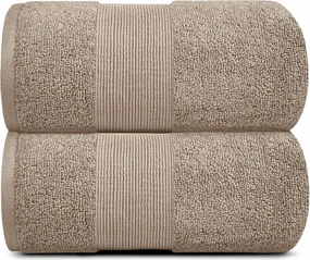 White Classic Resort Collection Soft Bath Sheet Towels | 35x70 Oversize Large Luxury Hotel Plush & Absorbent Cotton Bath Sheet [2 Pack, Taupe]