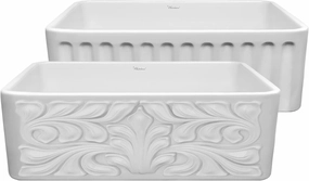 Whitehaus WHFLGO3018-WHITE Reversible Kitchen Fireclay Sink, 30 x 18 x 10, White