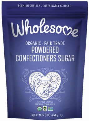 Wholesome Sweeteners 16-Ounce Organic Powdered Confectioners Sugar, Fair Trade, Non GMO, Gluten Free & Vegan, 6 Pack