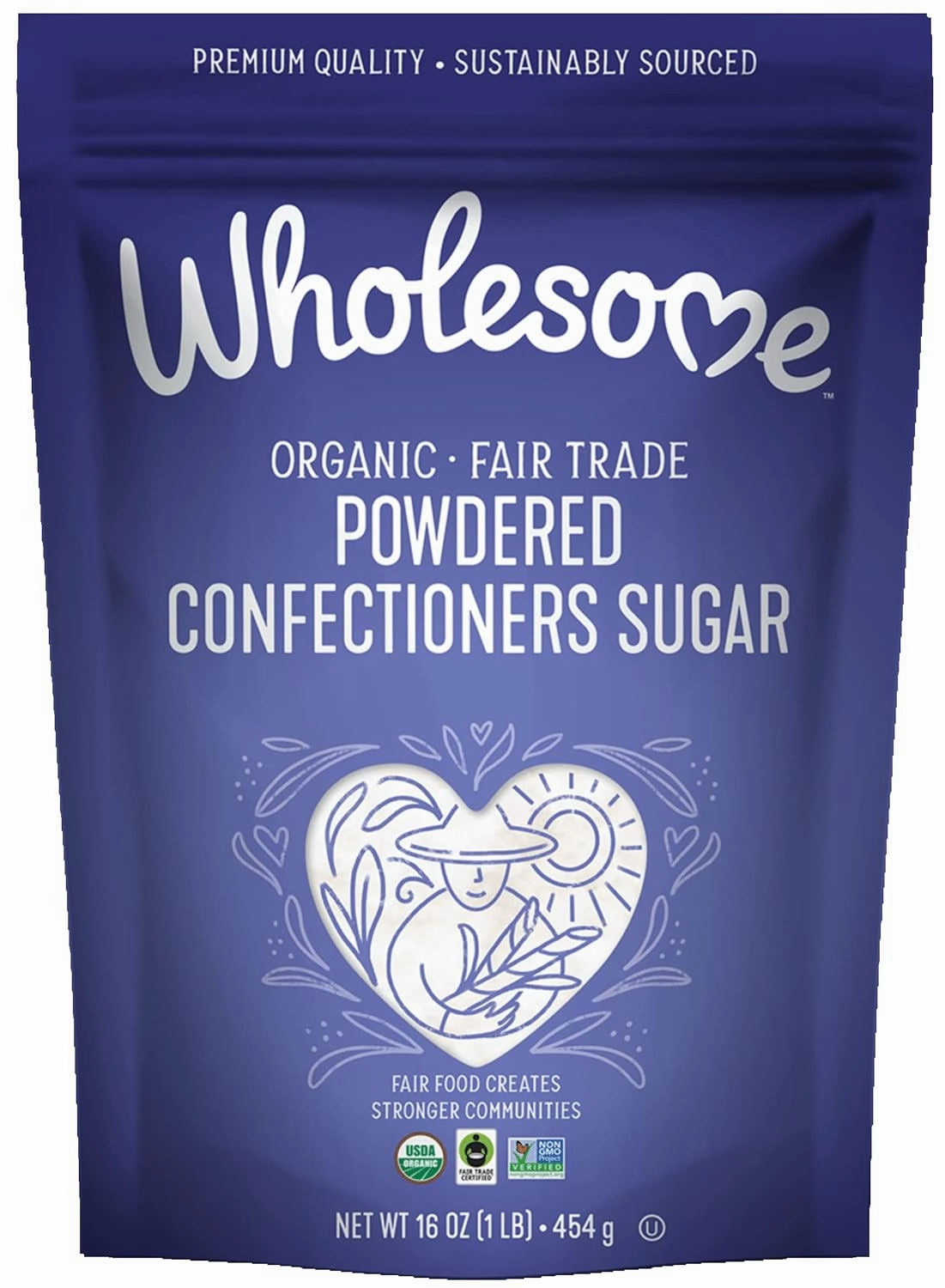 Wholesome Sweeteners 16-Ounce Organic Powdered Confectioners Sugar, Fair Trade, Non GMO, Gluten Free & Vegan, 6 Pack