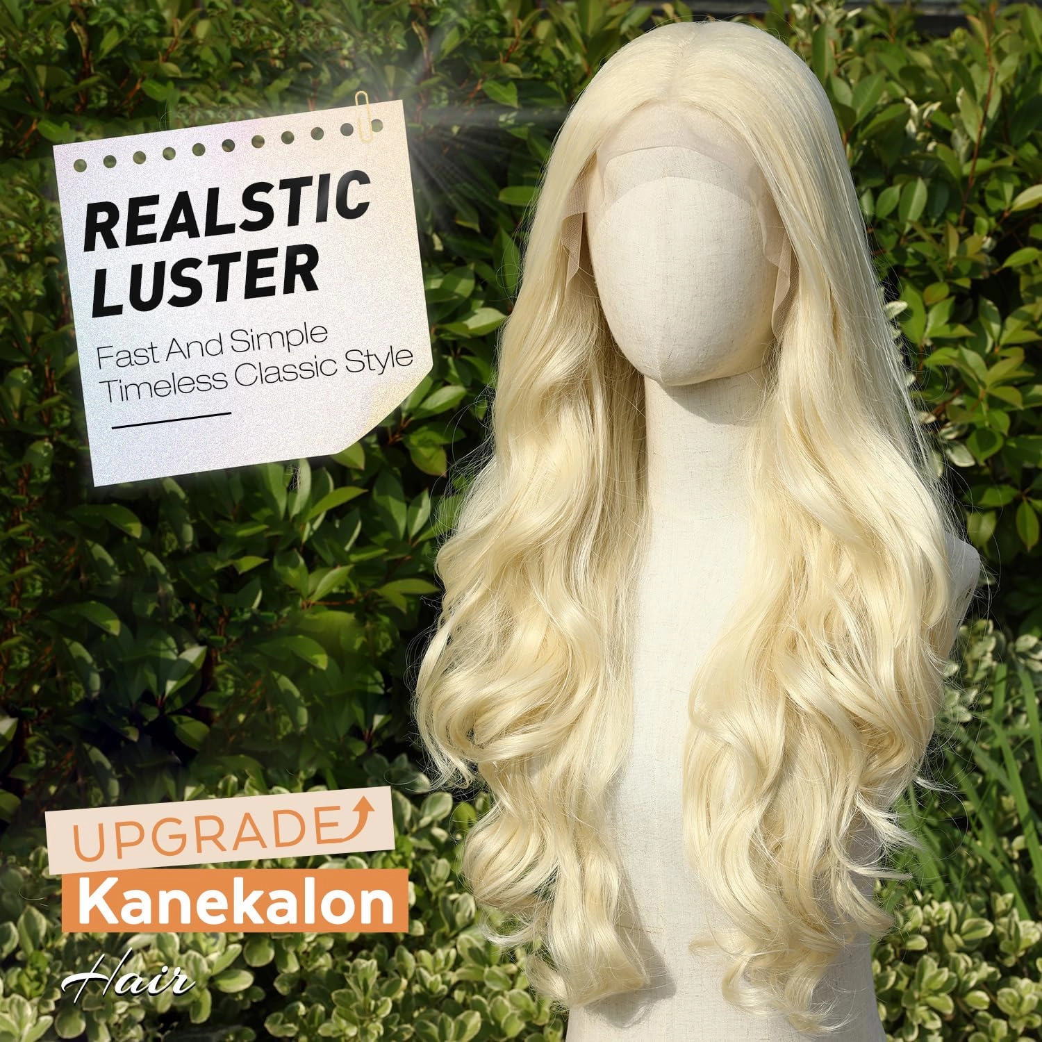 WIGNEE 13x4 Blonde Lace Front Wigs Pre-Plucked Natural Synthetic Kanekalon Lace Front Wig Layered Body Wave Wig Wear And Go Free Part Glueless Lace Front Wigs For Black Women,26" Blonde