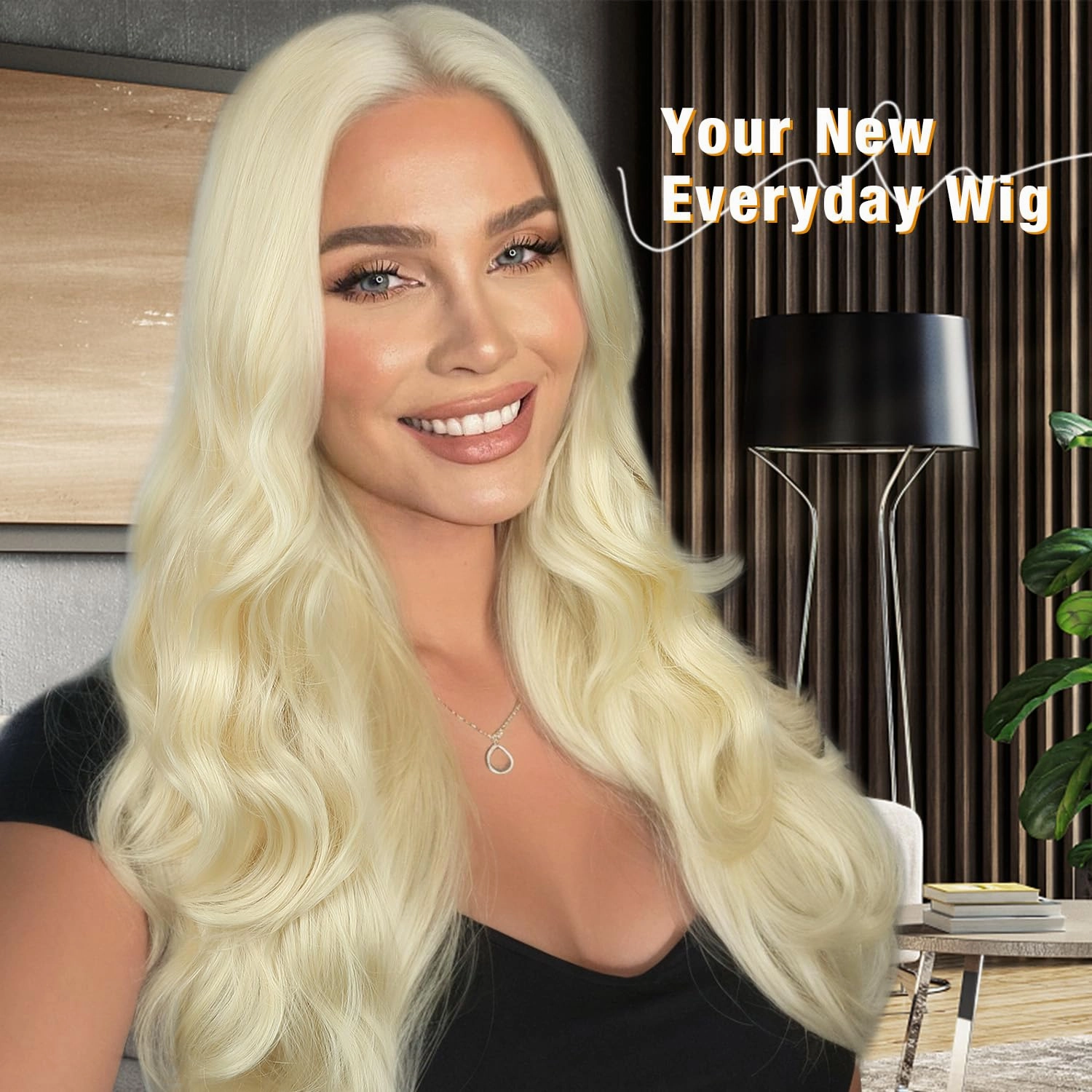 WIGNEE 13x4 Blonde Lace Front Wigs Pre-Plucked Natural Synthetic Kanekalon Lace Front Wig Layered Body Wave Wig Wear And Go Free Part Glueless Lace Front Wigs For Black Women,26" Blonde