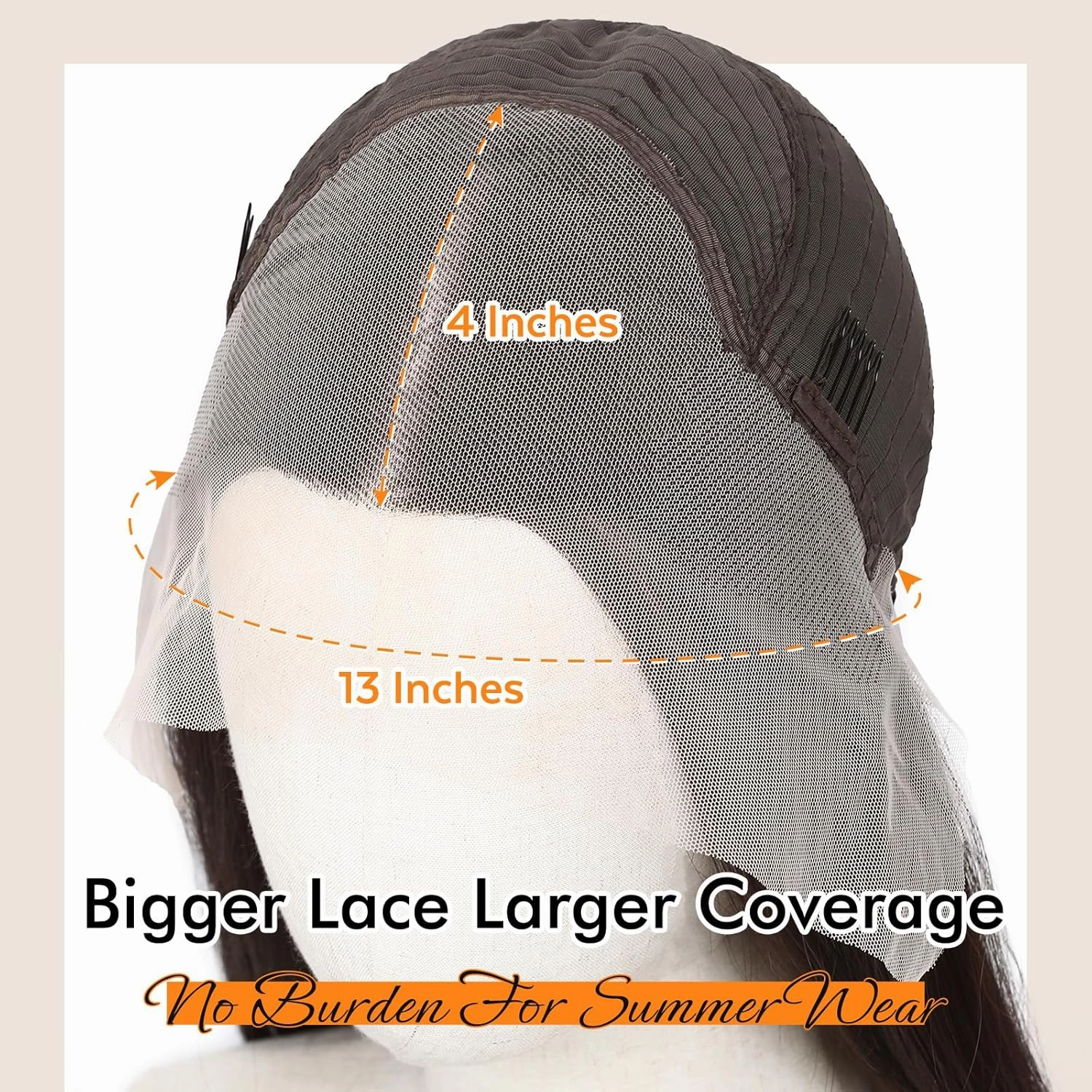 WIGNEE 13x4 Synthetic Lace Front Wig 28 Inch Silky Long Straight Wig Pre-Plucked Kanekalon Hair Glueless Wig with Natural Hairline Free Part Lace Front Wig Dark Brown Wigs for Black Women