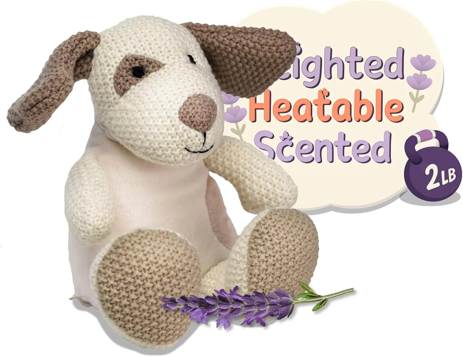 WILD BABY Weighted Stuffed Animals - Microwavable Plush Toy with Calming Lavender - Soft, Cuddly, Heatable Plush for Comfort & Warmth - Gift Ready Cuddles for Kids, Adults & Toddlers (Boys & Girls)