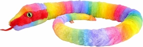Wild Republic Plush Snake, Rainbow Fabric, Rainboa, Gift for Kids, Plush Toy, 54 Inches, Fill is Spun Recycled Water Bottles