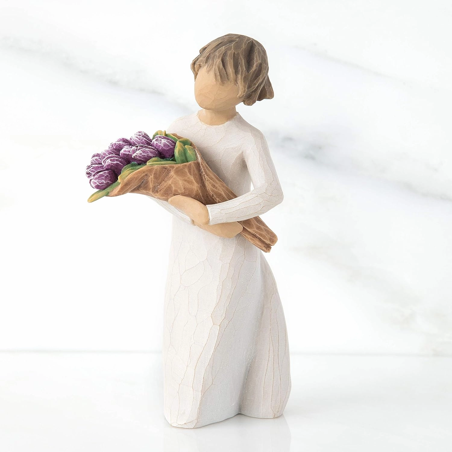 Willow Tree Surprise, A Bouquet of Wonderful Wishes, Celebrate Friendships, Thank You and Appreciation, for Flower Lovers, Sculpted Hand-Painted Figure