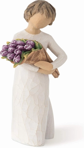 Willow Tree Surprise, A Bouquet of Wonderful Wishes, Celebrate Friendships, Thank You and Appreciation, for Flower Lovers, Sculpted Hand-Painted Figure