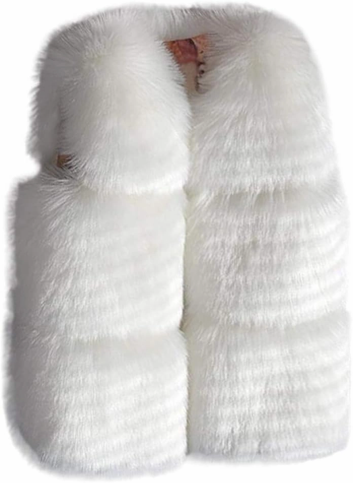 Winter Coats for Toddler Baby Girls Faux Fur Vest Winter Warm Coat Jacket Cute Thick Furry Kids Vest Dress Coat