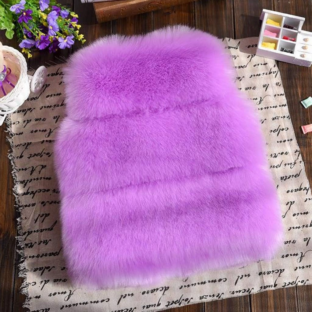 Winter Coats for Toddler Baby Girls Faux Fur Vest Winter Warm Coat Jacket Cute Thick Furry Kids Vest Dress Coat
