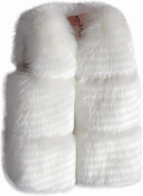 Winter Coats for Toddler Baby Girls Faux Fur Vest Winter Warm Coat Jacket Cute Thick Furry Kids Vest Dress Coat