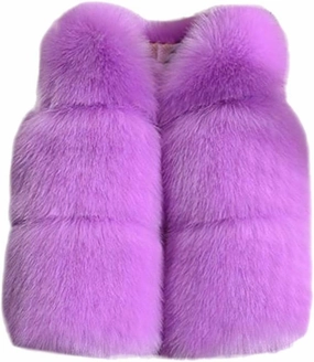 Winter Coats for Toddler Baby Girls Faux Fur Vest Winter Warm Coat Jacket Cute Thick Furry Kids Vest Dress Coat