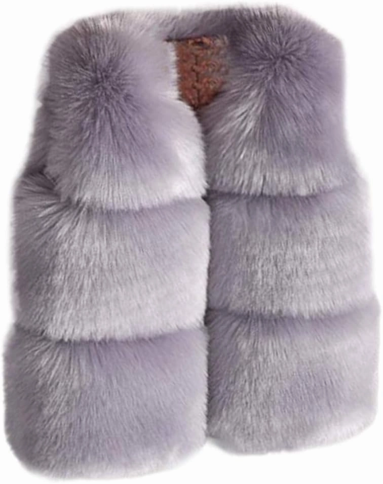 Winter Coats for Toddler Baby Girls Faux Fur Vest Winter Warm Coat Jacket Cute Thick Furry Kids Vest Dress Coat