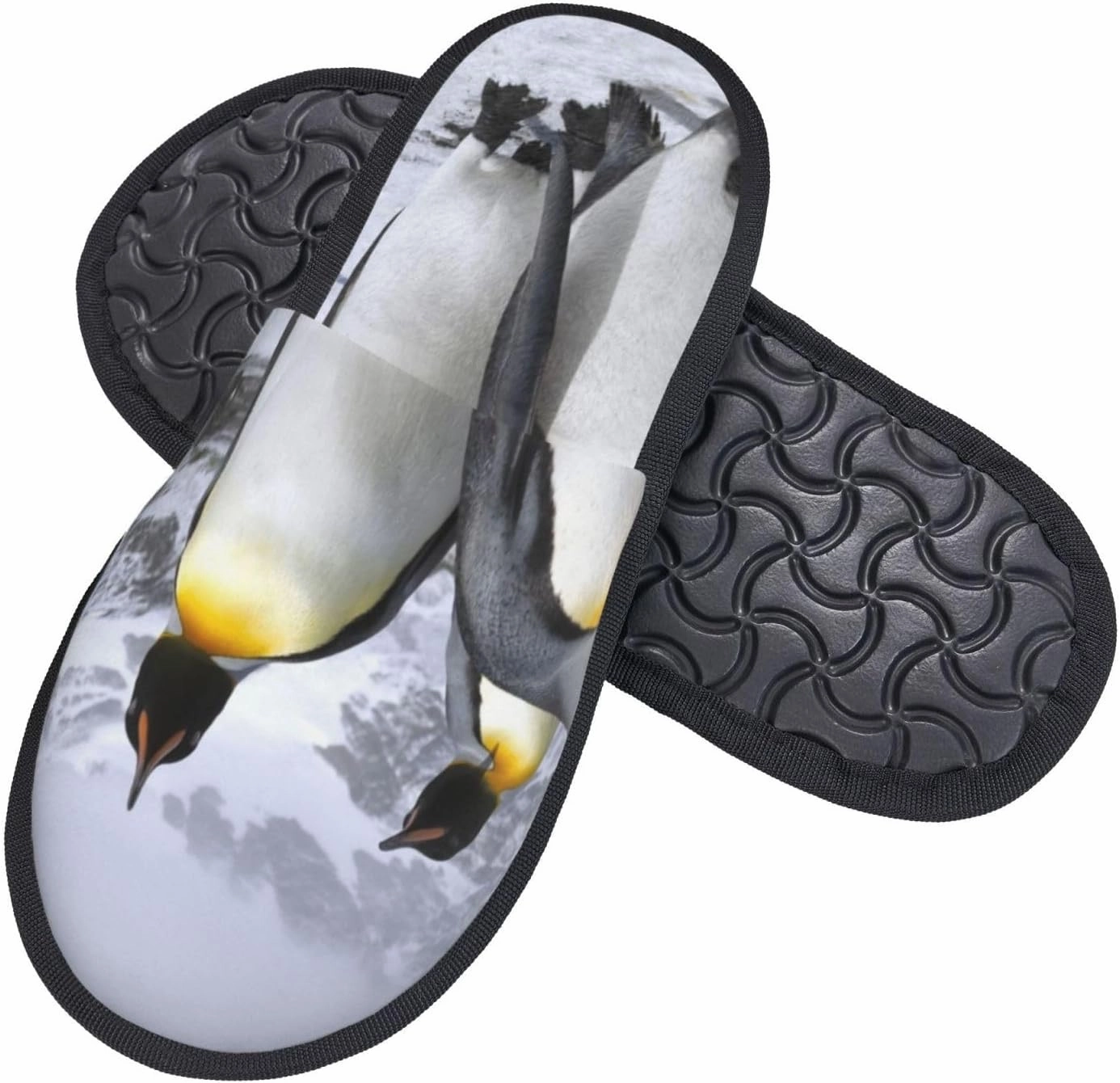 Winter House Shoes Fluffy Slippers Arctic Animals Penguins Warm Indoor Plush House Slippers For Men Women