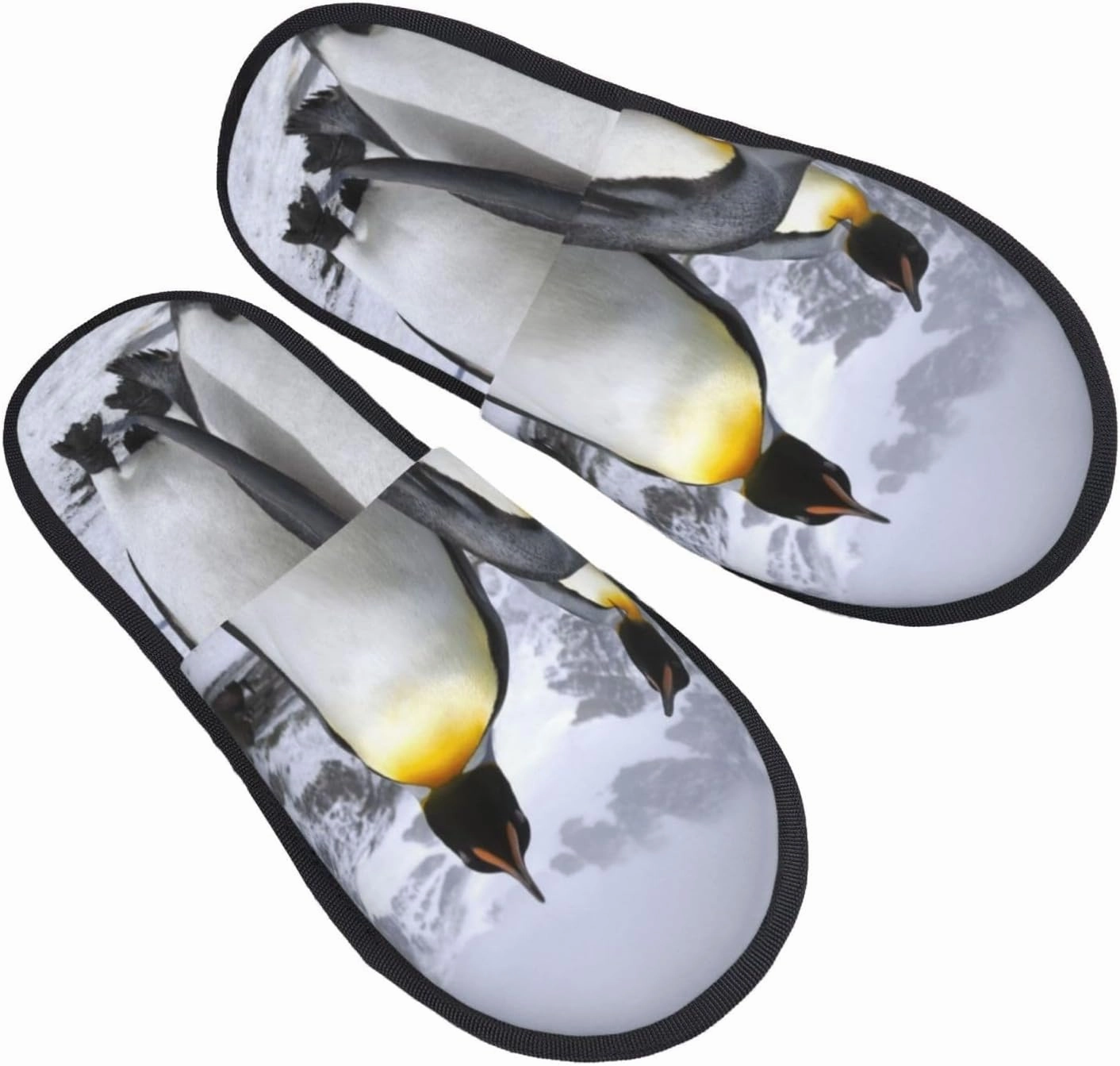 Winter House Shoes Fluffy Slippers Arctic Animals Penguins Warm Indoor Plush House Slippers For Men Women