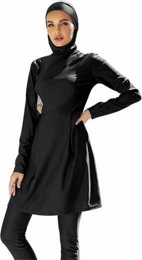 Women Modest Swimsuit Fully Coverage Swimwear Burkini Islamic Hijab Bathing Suit
