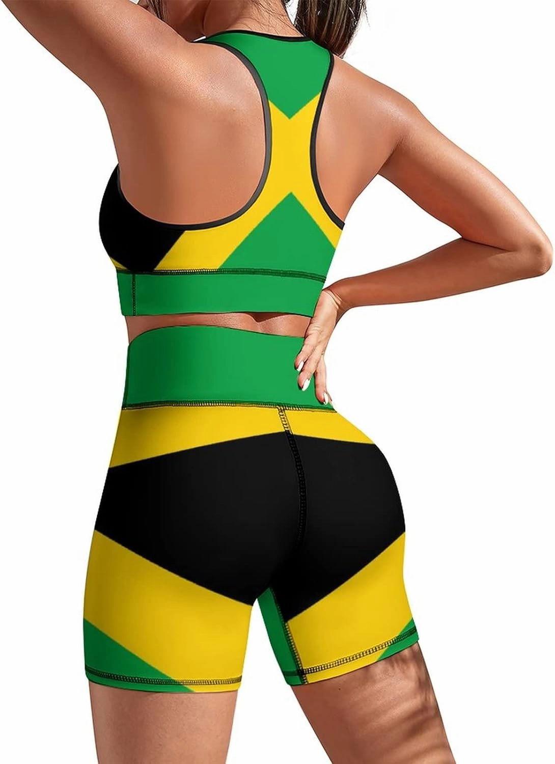 Women's Yoga Outfit, 2 Piece Set Workout Athletic Shorts Leggings And Sports Bra Set Seamless Gym Clothes