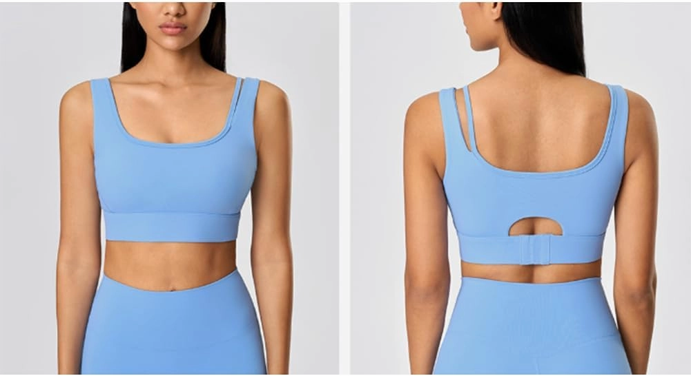 Women Sports Anti -Shock -Proof Bras Female Naked Yoga Vest with Chest Pad Running Fitness Bra