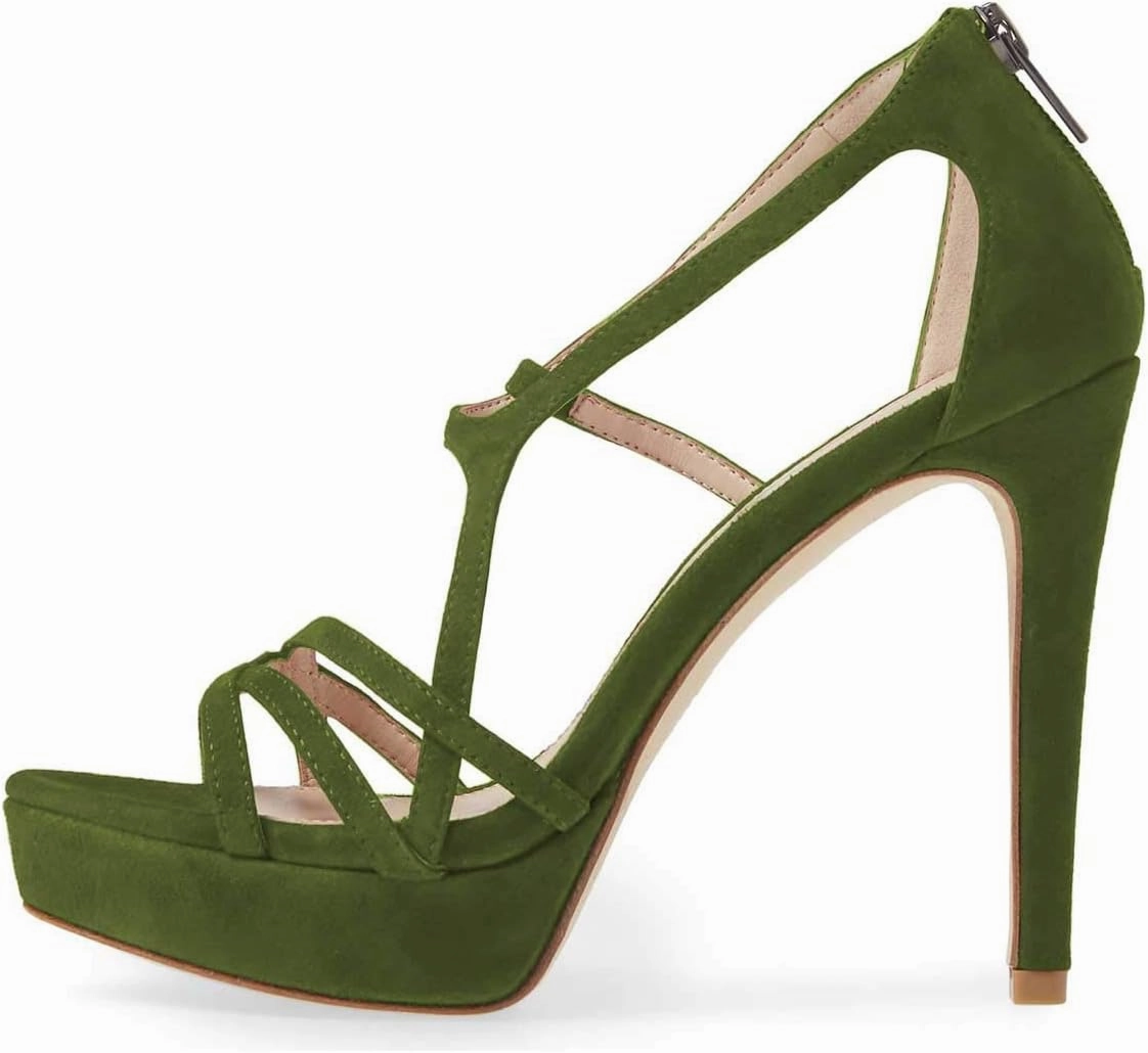 Women Strappy Open Toe Platform High Heels Caged Dress Sandals Cutout Party Stiletto Pumps Size 4-15 US