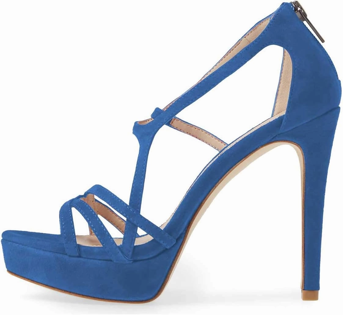Women Strappy Open Toe Platform High Heels Caged Dress Sandals Cutout Party Stiletto Pumps Size 4-15 US