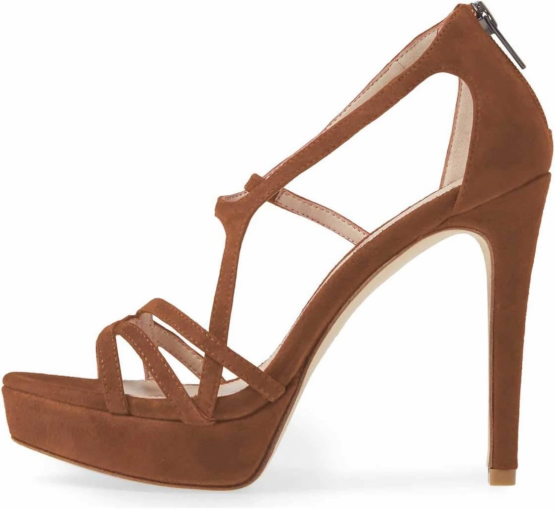 Women Strappy Open Toe Platform High Heels Caged Dress Sandals Cutout Party Stiletto Pumps Size 4-15 US