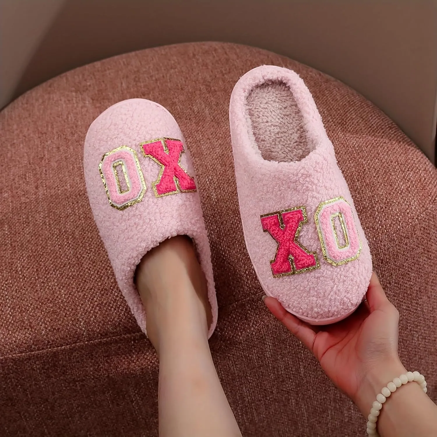 Women's Men's Fuzzy Memory Foam Slippers Fluffy Warm Comfort Light Weight Indoor Outdoor House Couple Shoes