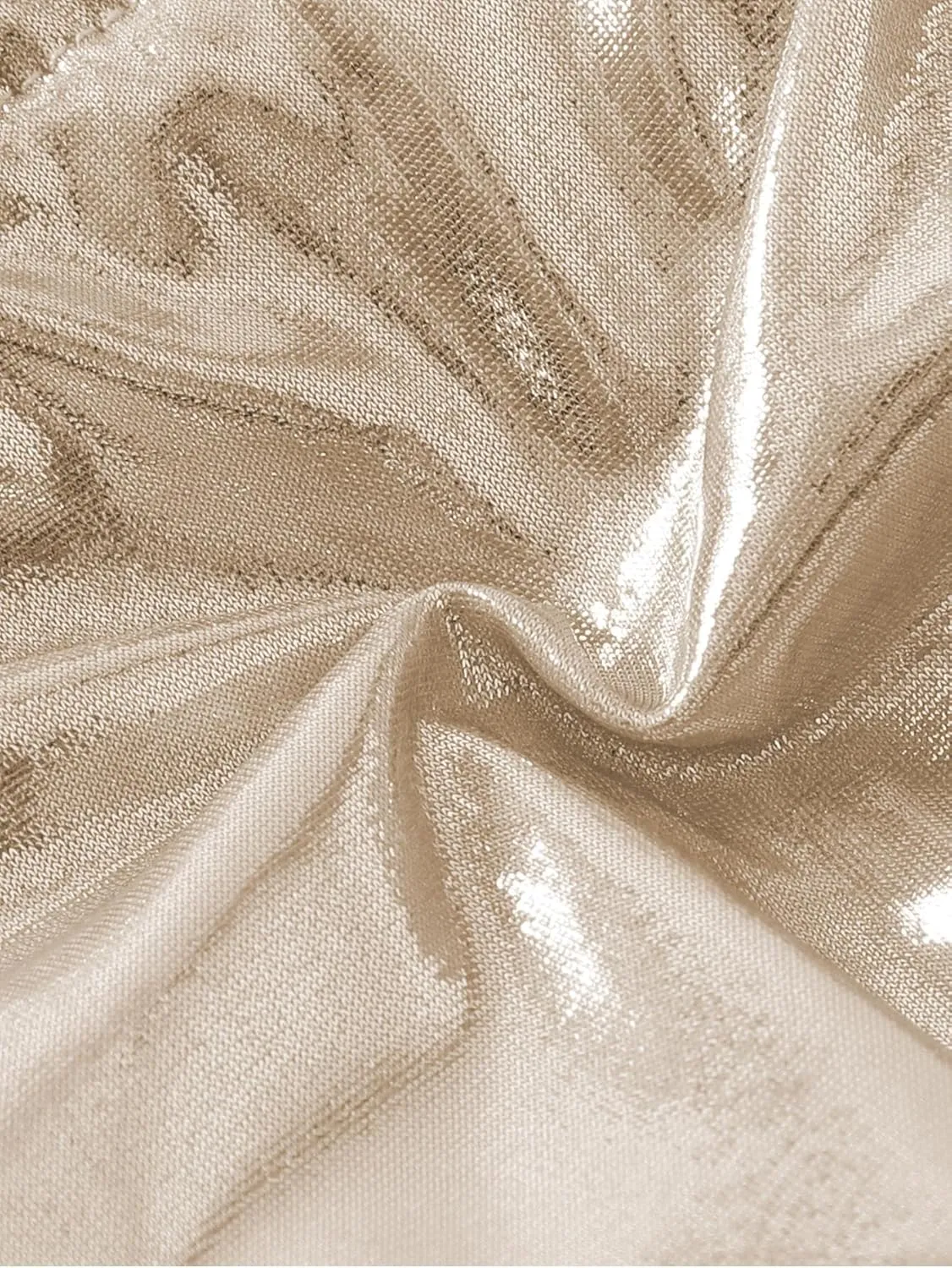 Women's Metallic Triangle Halter Bikini Sets Shiny Tie Back Pearl String Two Piece Swimsuit Bathing Suit Set