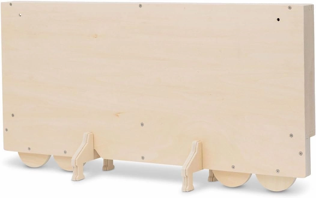 Wood Toy Car Storage Organizer – Holds Diecast Cars - Freestanding or Wall Display Case Shelf – Matchbox & Hot Wheels Car Compatible - FSC Wood (04. Rig Trailer)