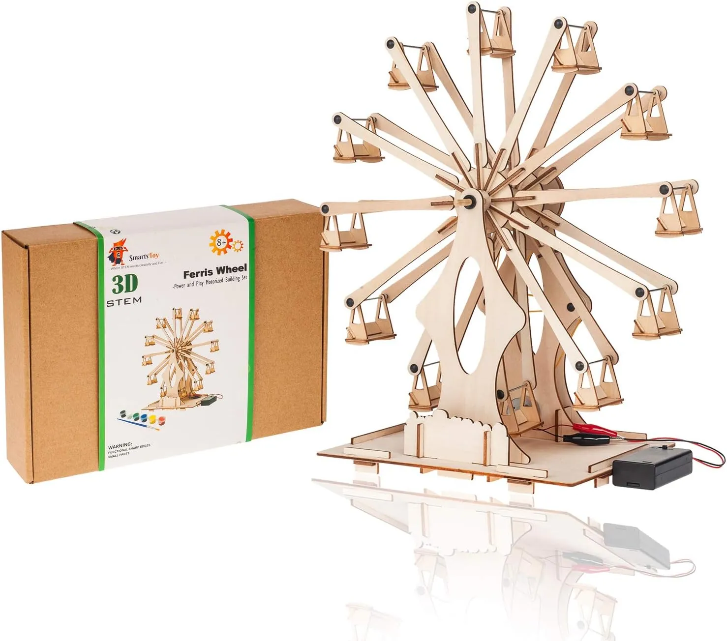 Wooden Ferris Wheel - DIY 3D Puzzle & Educational Creative Crafts Kit - STEM Projects for Kids Ages 8-12-16, Boys & Girls - Construction Toys Set - Model Building Kit for Christmas & Birthday Gifts