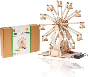 Wooden Ferris Wheel - DIY 3D Puzzle & Educational Creative Crafts Kit - STEM Projects for Kids Ages 8-12-16, Boys & Girls - Construction Toys Set - Model Building Kit for Christmas & Birthday Gifts