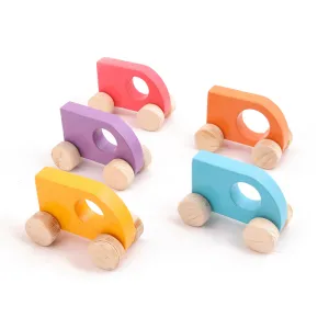 Wooden Push Toy Mini Sumo Car's set for Kids - Small Size(5 pcs)