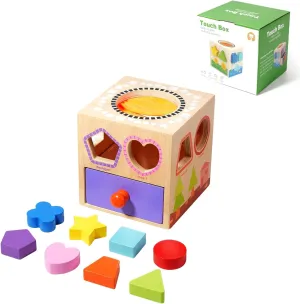 Wooden Shape Sorter Toy for Toddlers | Montessori Sorting Blocks for Fine Motor Skills Development | Shape Sorting and Color Matching Developmental Toys for 2 Year Olds | Wooden Toys for Toddlers