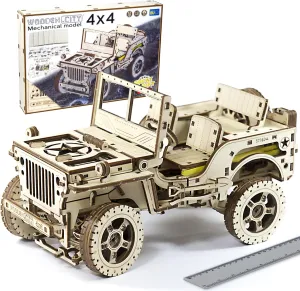 WOODEN.CITY Car Model Kit to Build Jeep 4x4-3D Wooden Puzzles for Adults - Model Car Kits