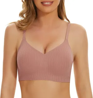 WOWENY Push Up Bras for Women No Underwire Wireless Jelly Strip Soft Support Comfortable Seamless Padded Bralette