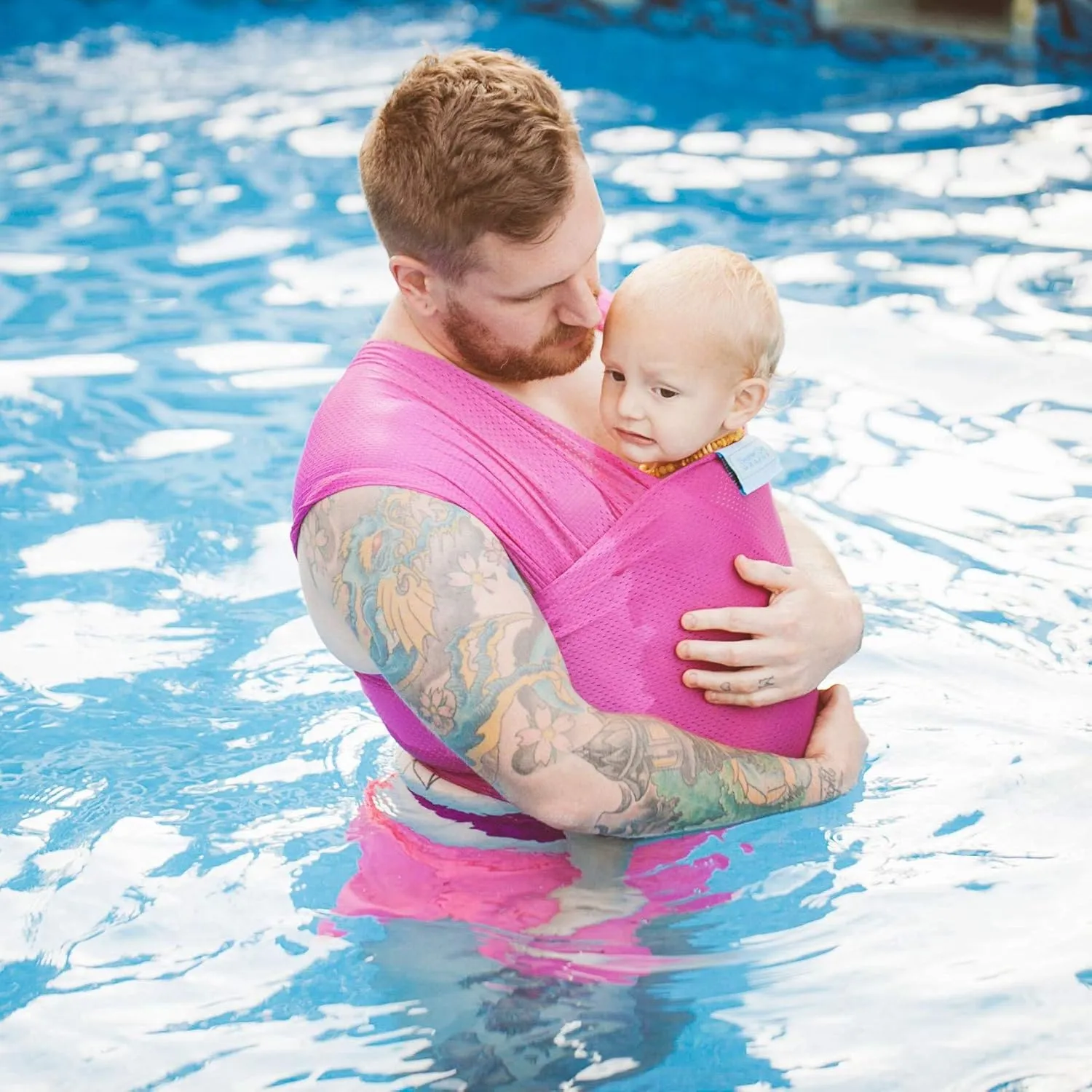 Wrap - Versatile Water & Warm Weather Baby Carrier | Made in USA with Safety Tested Fabric, CPSIA & ASTM Compliant | Lightweight, Quick Dry (Fucshia, One Size)