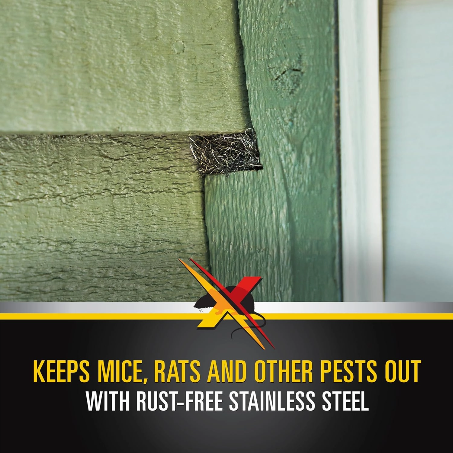 Xcluder Rodent Control Fill Fabric Roll, 4” x 10’ Stainless Steel Wool Protects Against Rats and Mice for Residential & Commercial Property,Black
