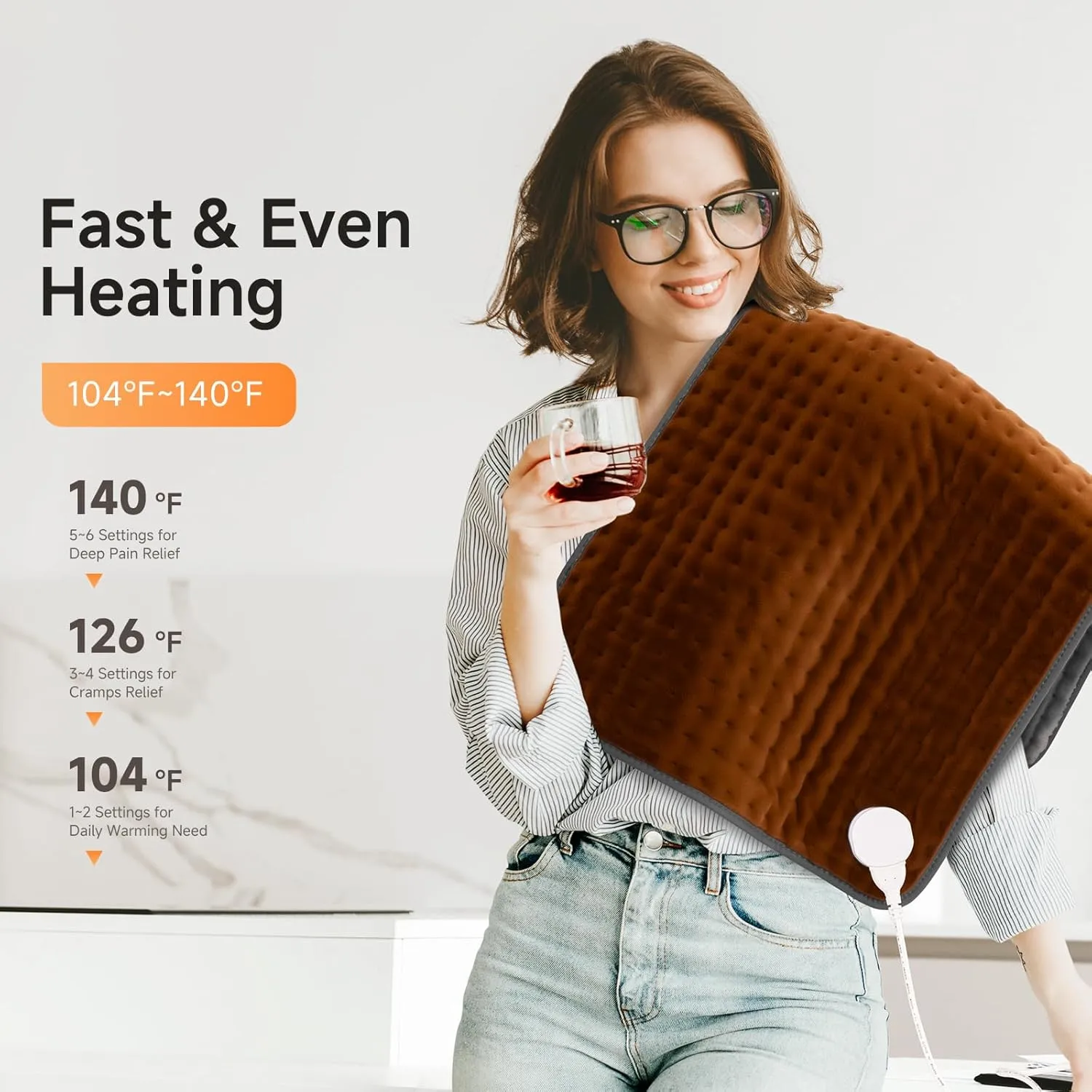 XXXL Heating Pad for Back Pain Relief, Heated Pad for Neck/Shoulders/Legs/Knees/Feet/Cramps, 6 Heat Settings Auto-Off, Heat Pads for Women, Birthday Mothers Day Gifts for Mom Wife Grandma Her, 17"x33"