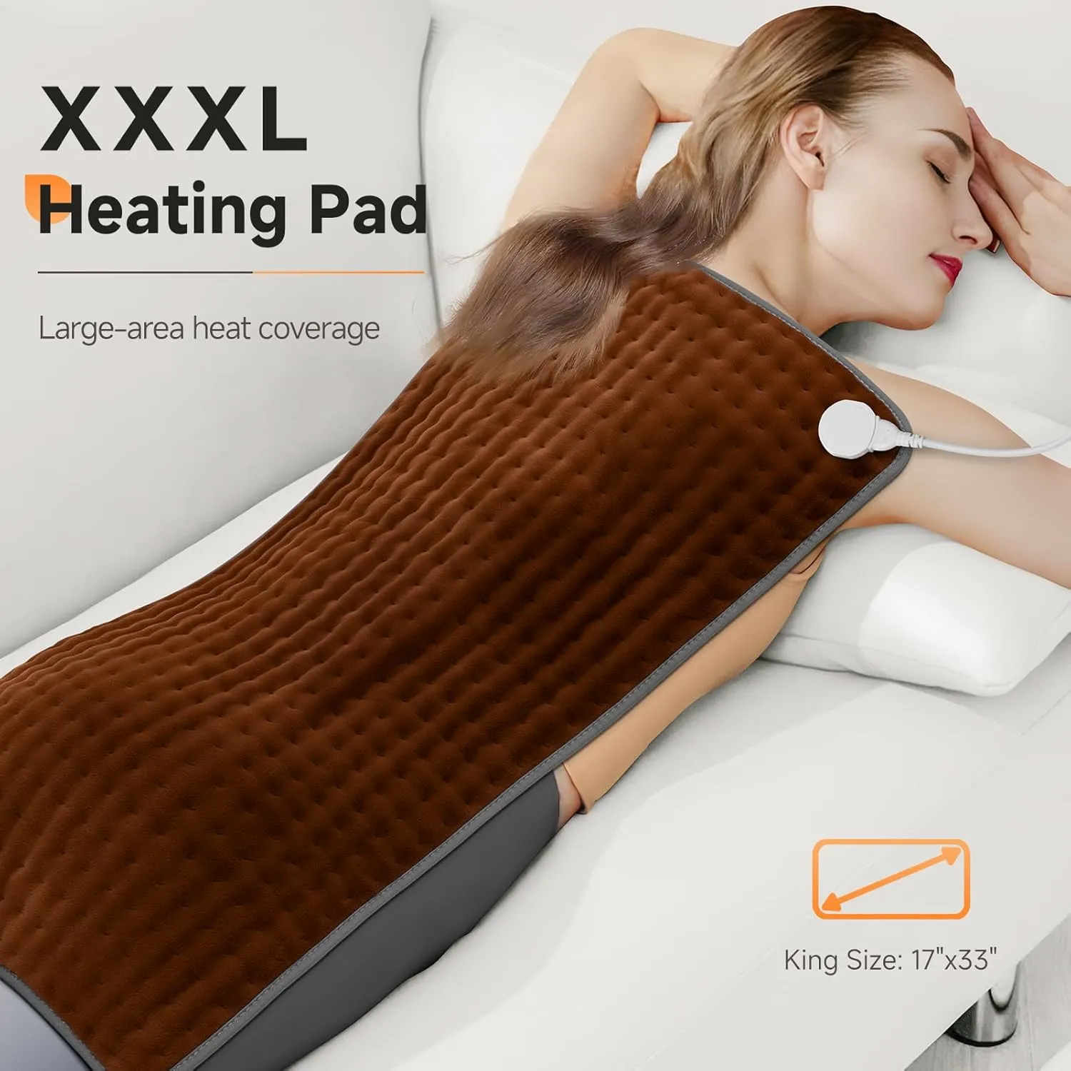 XXXL Heating Pad for Back Pain Relief, Heated Pad for Neck/Shoulders/Legs/Knees/Feet/Cramps, 6 Heat Settings Auto-Off, Heat Pads for Women, Birthday Mothers Day Gifts for Mom Wife Grandma Her, 17"x33"