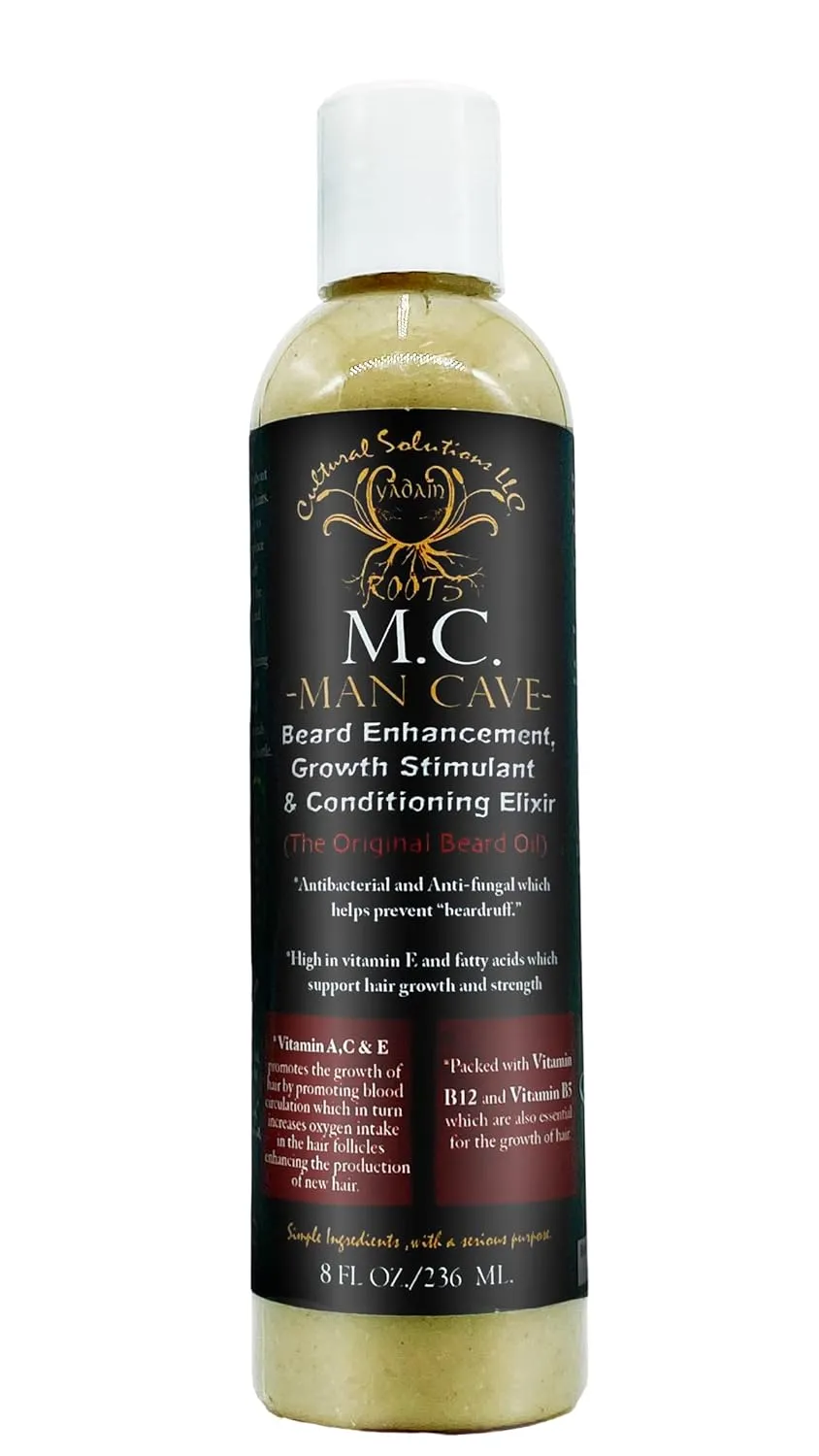 Yadain Man Cave Beard Oil Conditioner For Men | Beard Enhancement & Hydrating Conditioner Elixir For All Beard Types & Lengths, 8oz