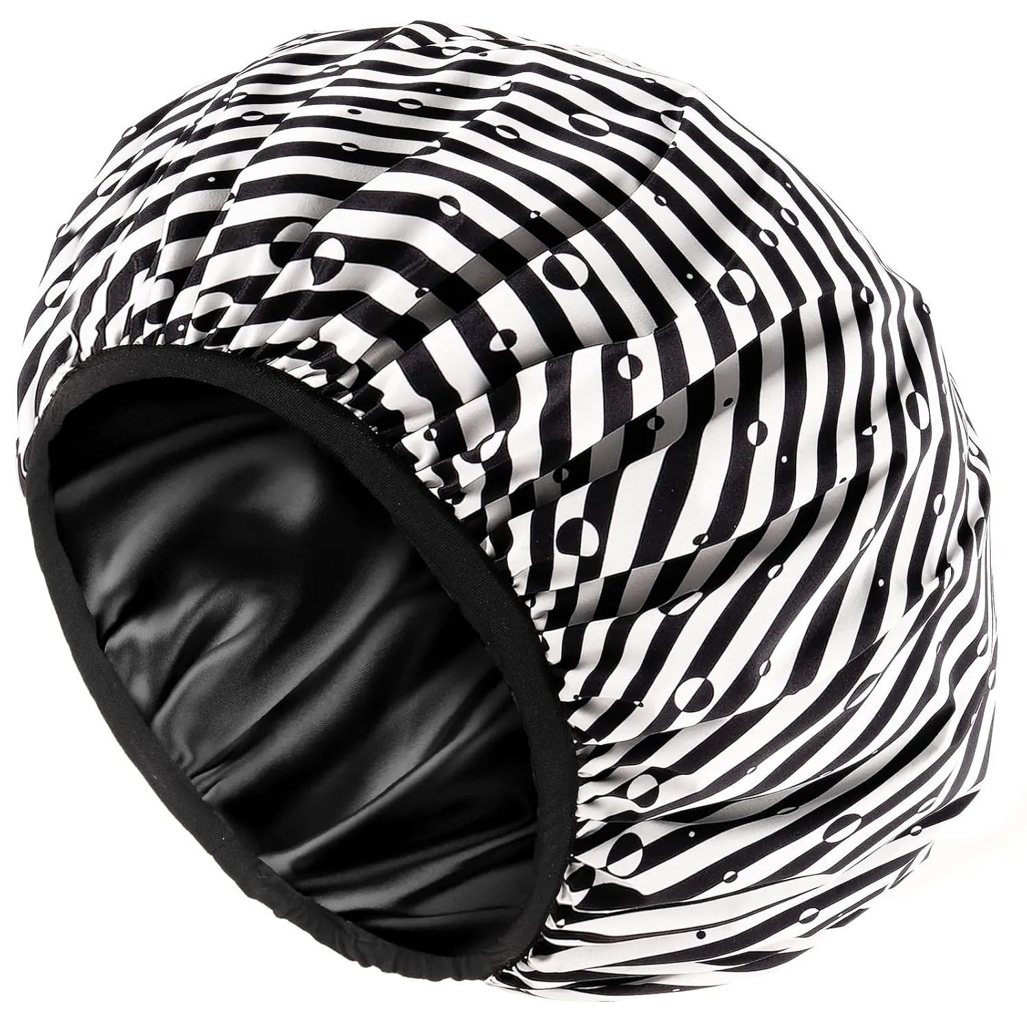 Yanibest Shower Cap for Women - Hair Satin Bonnet Shower Cap for Women Waterproof Extra Large Double Layer Reusable Adjustable for Braids Long Hair