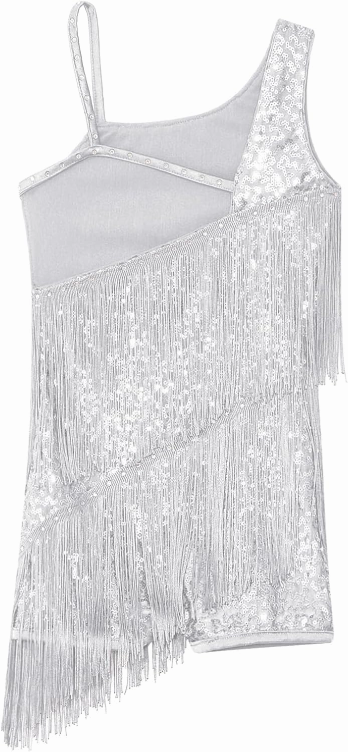 YiZYiF Big Girls Samba Tango Modern Jazz Leotard Latin Rumba Dance Dress Flapper Cocktail Party Dresses Ballroom Costume