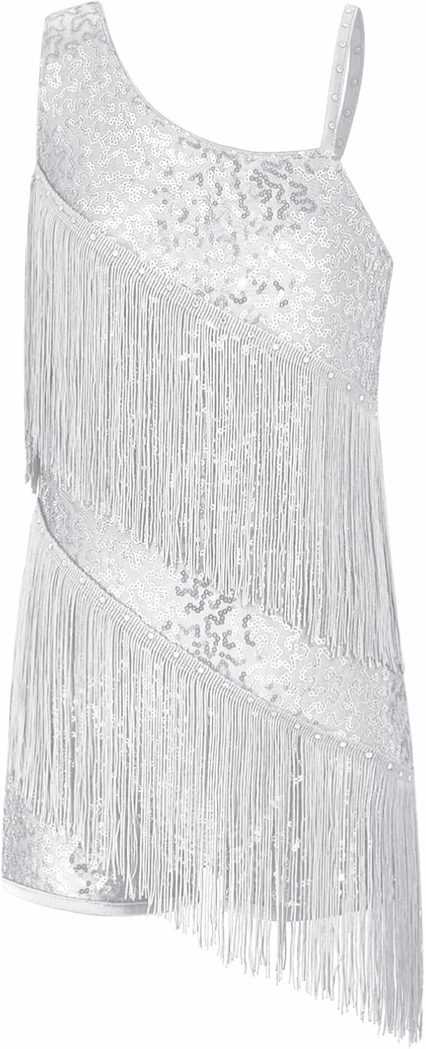 YiZYiF Big Girls Samba Tango Modern Jazz Leotard Latin Rumba Dance Dress Flapper Cocktail Party Dresses Ballroom Costume