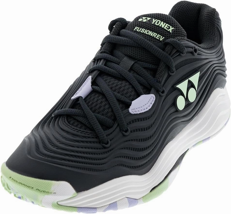 YONEX Women's Fusionrev 5 Clay Tennis Shoes Black and White