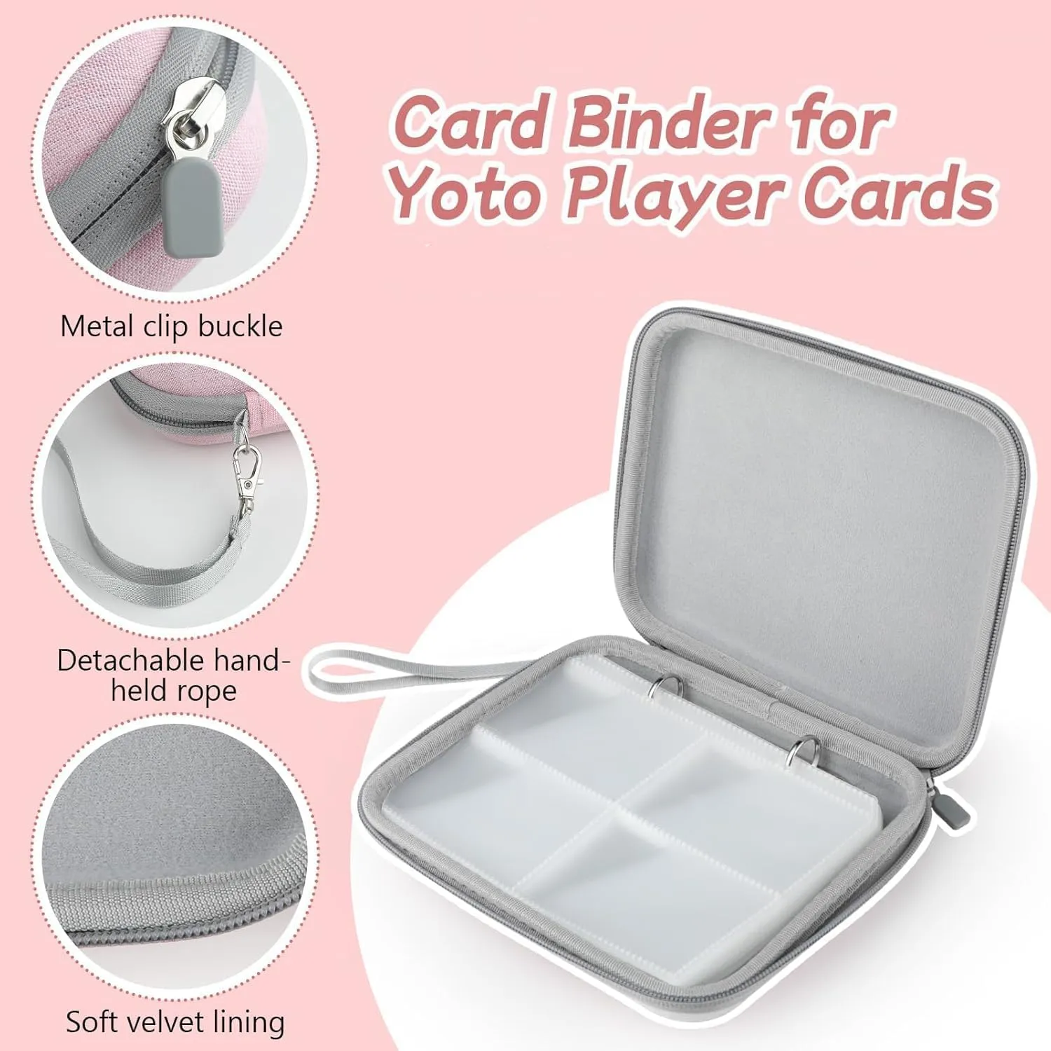 Yoto Card Case Portable Yoto Card Holder 80 Pockets Trading Card Binder Card with Zipper for Yoto Player Cards Mini Audiobook Cards Organizer Album for Travel Home