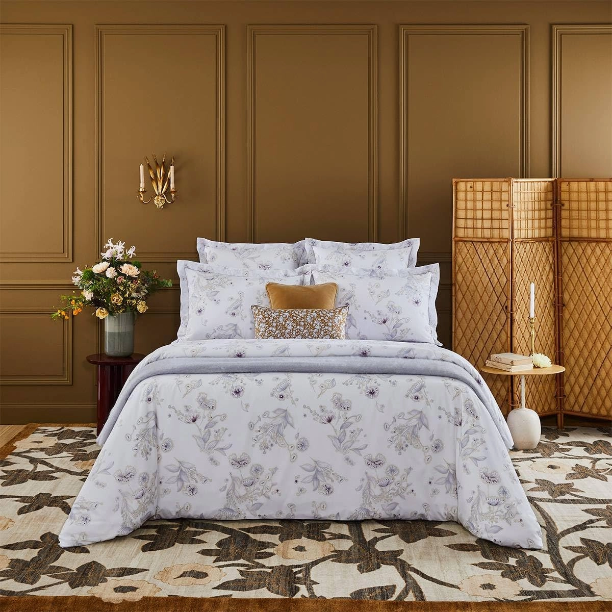 Yves Delorme Givre Multicolor Queen 63 x 81 in Fitted Sheet Extra Soft and Cooling Luxury Sheets, 100% Natural Organic Cotton - Breathable and Durable