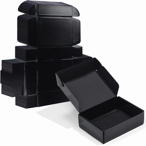 ZBEIVAN 7x5x2 Black Small Shipping Boxes, 20 Packs Corrugated Cardboard Mailer Boxes for Packaging Small Business Mailing Gifts Wrap Boxes with Lids