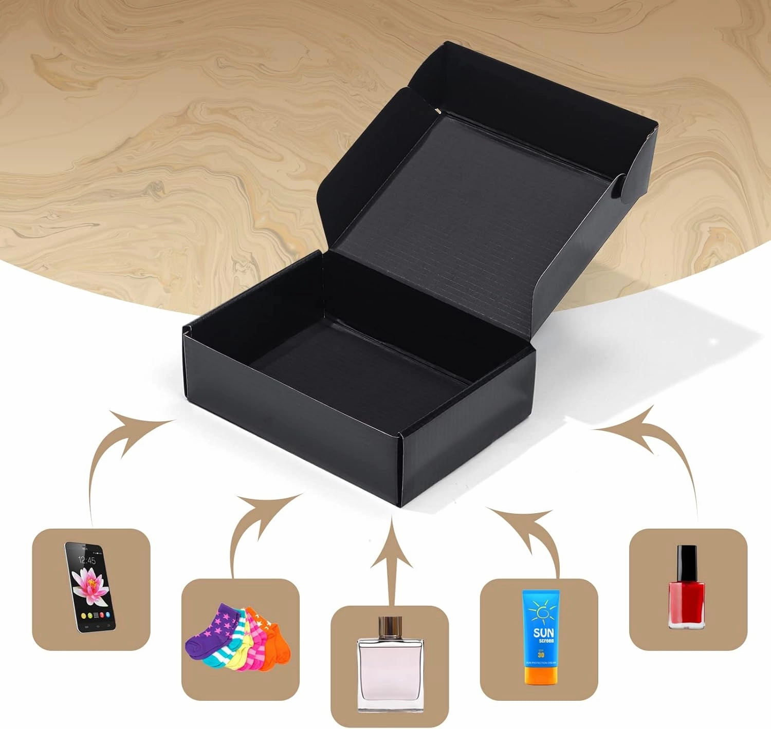 ZBEIVAN 7x5x2 Black Small Shipping Boxes, 20 Packs Corrugated Cardboard Mailer Boxes for Packaging Small Business Mailing Gifts Wrap Boxes with Lids