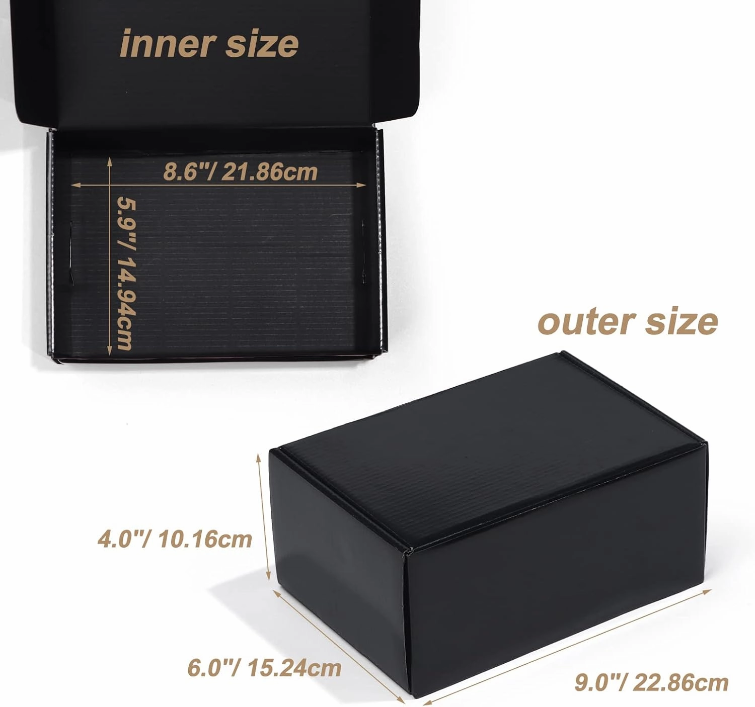 ZBEIVAN 9x6x4 Black Small Shipping Boxes, 20 Packs Corrugated Cardboard Mailer Boxes for Packaging Small Business Mailing Gifts Wrap Boxes with Lids