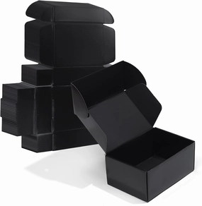 ZBEIVAN 9x6x4 Black Small Shipping Boxes, 20 Packs Corrugated Cardboard Mailer Boxes for Packaging Small Business Mailing Gifts Wrap Boxes with Lids